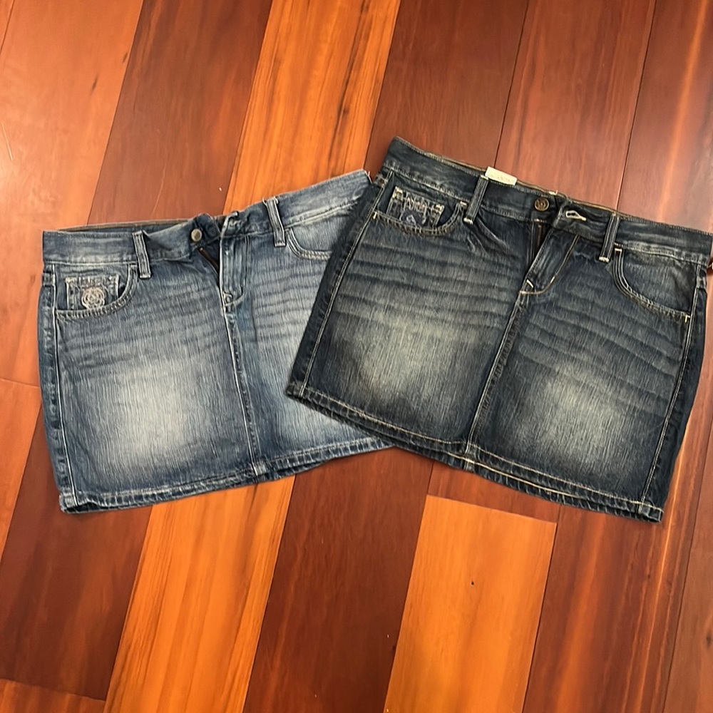 Two Old Navy Blue Jean Skirts